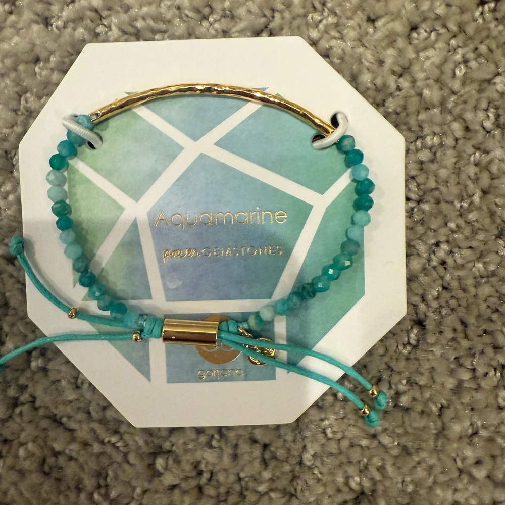 Gorjana Blue and Gold Bracelet with Turquoise Beads and Delicate Design
